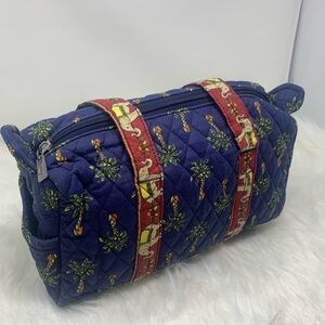 Vintage Americana by Sharif Quilted Palm Tree Elephant Print Barrel Travel Bag